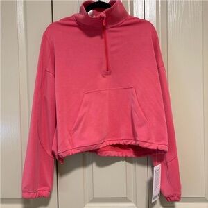 NWT Lululemon Brushed Softstreme Half Zip Pullover Pink Glaze Size 12